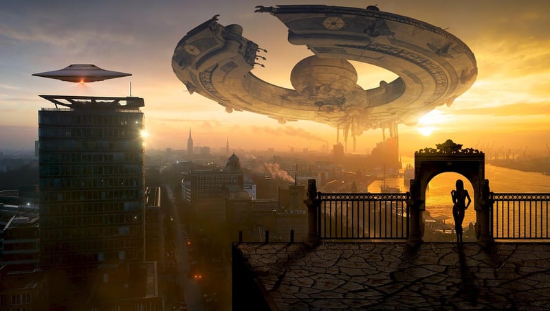 UFO in the night sky